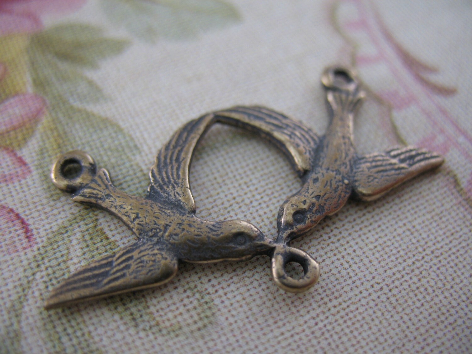 Two Doves Center Connector Solid Bronze Rosary Parts Jewelry Findings…