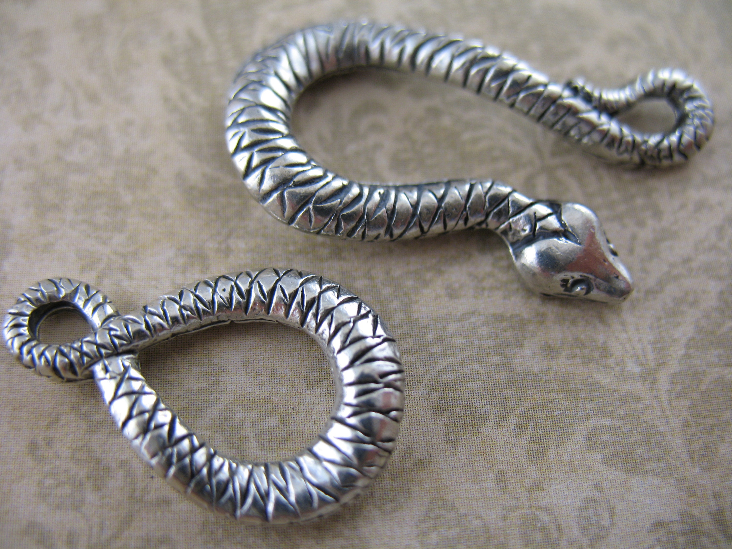 Snake Clasp Silver Plated Connectors Jewelry Clasps Findings Reptile ...