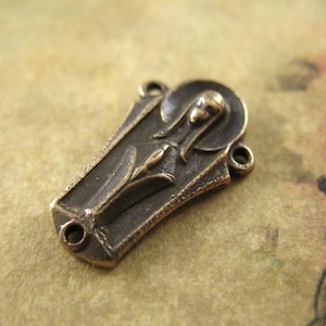 Solid Bronze Rosary Center Connector Gothic Style Rosary Parts Reproduction Religious Catholic Jewelry Supplies Blessed Mother