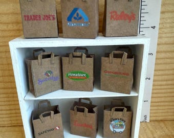 Handmade Miniature Grocery Bags