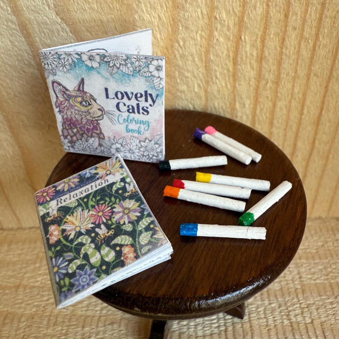 Handmade Miniature Coloring Books With Markers (set of 11) Etsy — free download