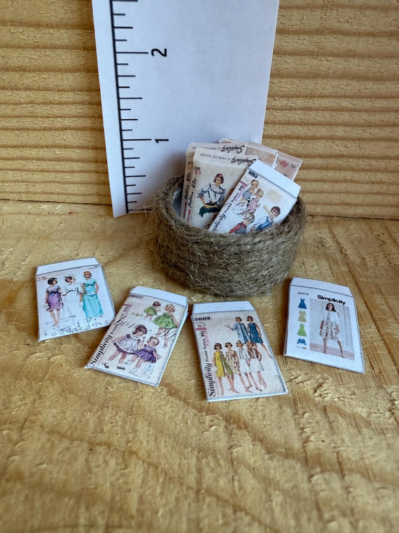 Handmade Miniature Sewing Patterns (set of 7) - Etsy