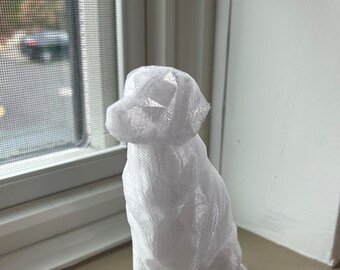 3D Printed Crystal Golden Retriever Statue Gift for Dog Mom