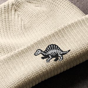 Spinosaurus Beanie Hat - Dinosaur Embroidered Hat, Dinosaur Beanie, Dino Gift, Pro Dino Knit Cap