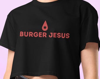Conan Gray Burger Jesus Crop Tee – Conan Gray Shirt, Conan Gray Graphic Shirt for Music Lovers | Aesthetic Indie Pop Shirt for Fans