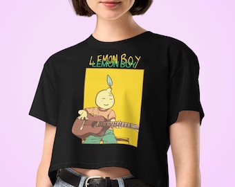 Cavetown Guitar Crop Top | Vintage Lemon Boy Cavetown Crop Tee, Cavetown Bedroom Pop Shirt, Soft Indie Singer Aesthetic Tee