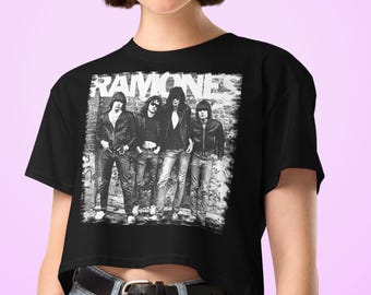 Ramones Retro Crop Top | Punk Rock Crop Tee, Vintage NYC Band Ramones Graphic Shirt
