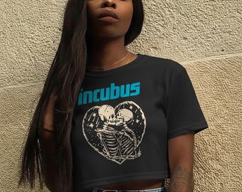Vintage Incubus 90's Skeleton Crop Top | Incubus Shirt | Music Incubus Band Merch | Music Graphic Tee