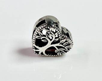 Familjeberlock Livets träd Kärlek Hjärta Mesh Armband Mamma Dotter Äkta 925 Sterling Silver För Pandora Reflexions Armband