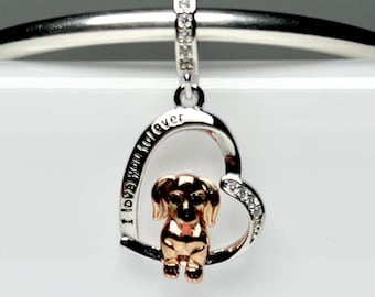 Dackelwelpen-Anhänger aus 925er Sterlingsilber für Pandora-Armbänder