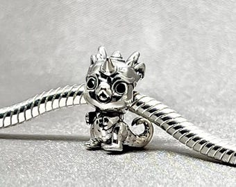 Magic Dragon Dangle Charm for Bracelet Necklace,100% Genuine 925