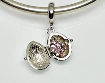 Openable Lucky Egg Easter Heart Colour Dangle Charm Genuine 925 Sterling Silver For Pandora Bracelet