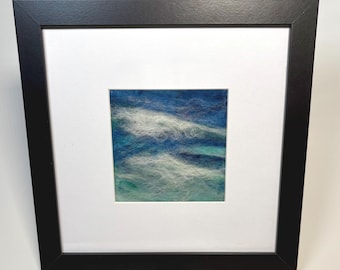 Ocean Meets Sky Needle Felt Art Fiber Art Original Home Decor Wool Landscape