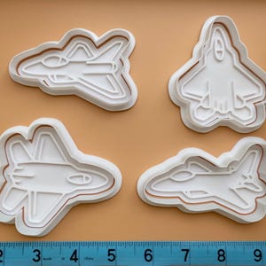 Fighter Jets Cookie Cutters with Stamps