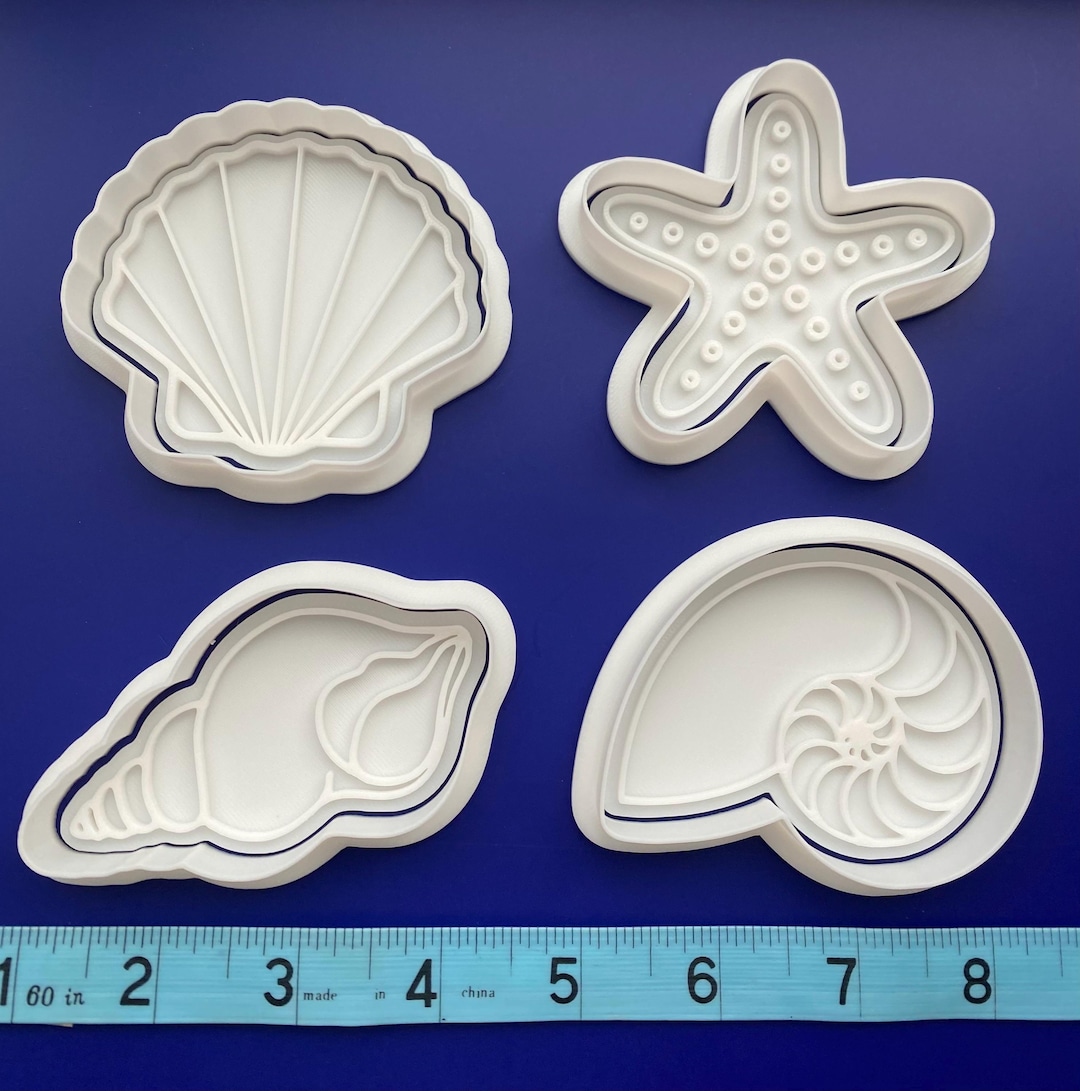 Seashell Cookie Cutters With Stamps Etsy