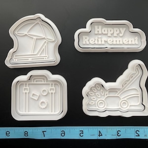 Retirement Cookie Cutters with Stamps