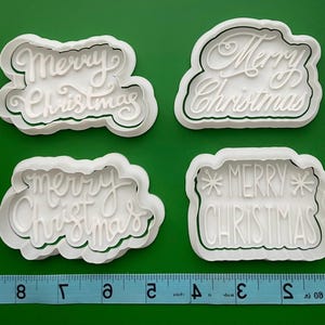 Merry Christmas Cookie Cutters with Stamp