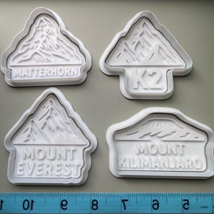 Famous Mountains Cookie Cutters with Stamps