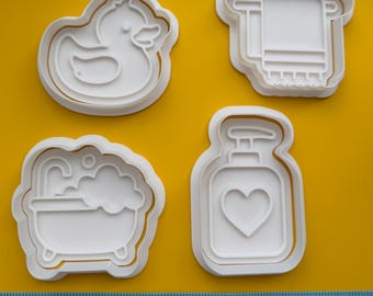 Bath Time Cookie Cutters with Stamps