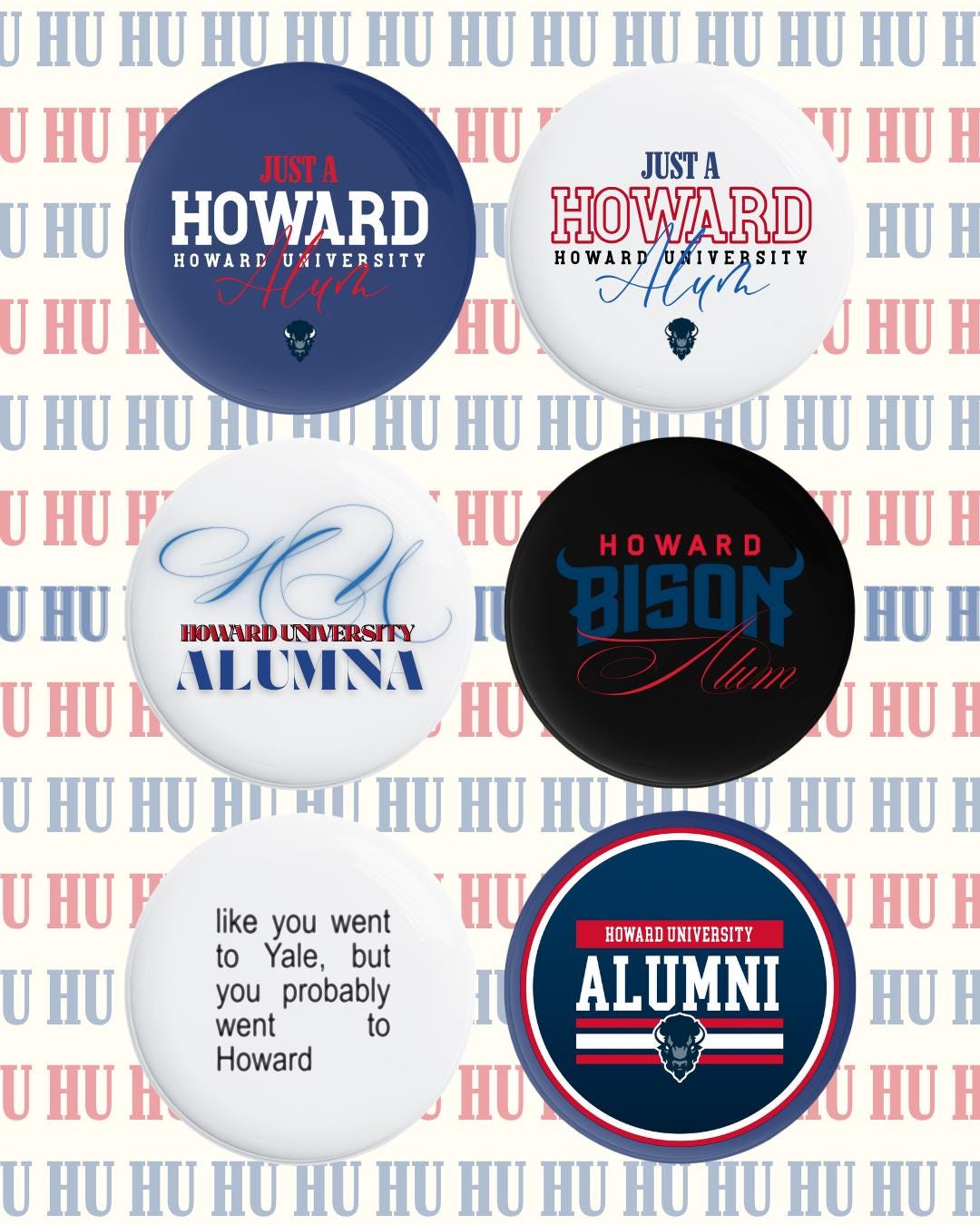 Howard University Alum/alumna 2.25' Pin Buttons - Etsy