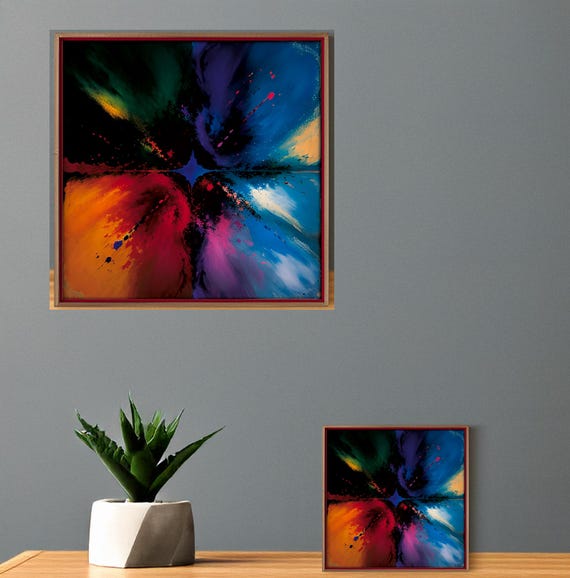 Four Squares  Colorful Modern Wall Art Digital Download Abstract Art, Home Decor, Living Room Print, Vibrant Art, Instant Printable Artwork