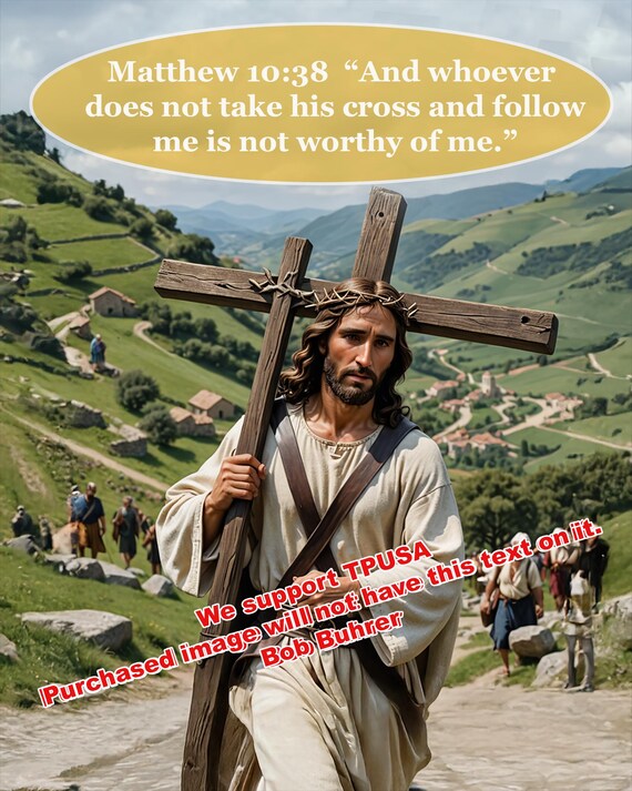 The Cross - We support TPUSA  Inspirational Christian Wall Art for Home Decor – Faith-Based Motivational Prints for Living Room & Bedroom