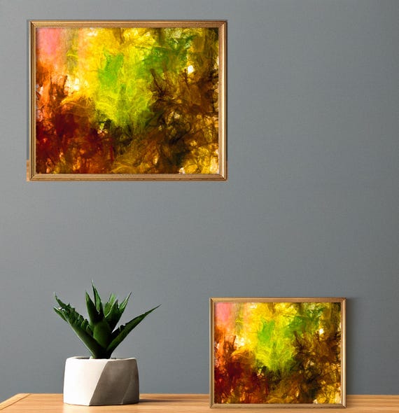 Colorful spray of wall art digital print, vibrant abstract painting, modern home decor, bright floral artwork for living room or bedroom