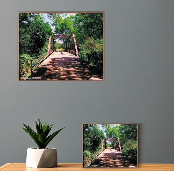 Country Bridge, Vintage Landscape Home Decor, Rustic Cottage Style, Nature Photography
