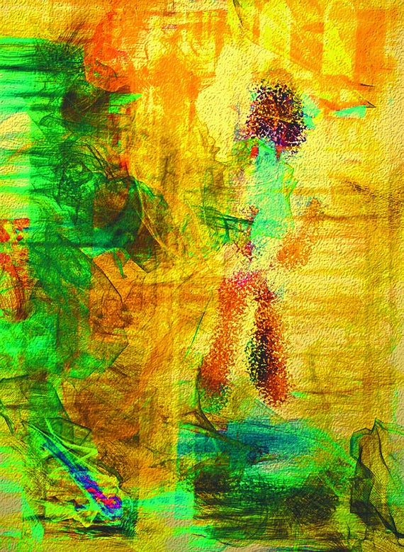 Girl Colorful Wall Art Print, Abstract Art Digital Download, Vibrant Home Decor, Modern Living Room Wall Art, DIY Printable for Gallery Wall