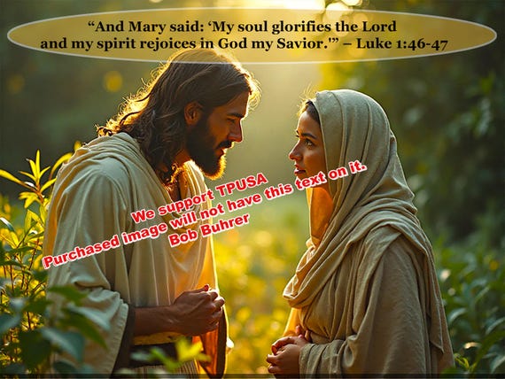 Jesus and Mary   We support TPUSA     Religious Wall Art Digital Download   Nostalgic Scene | Printable Christian Home Decor for Living Room
