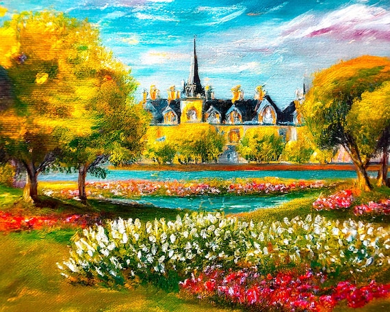 Our Garden at Home, Modern Printable Art, Vibrant Home Decor, Monet Style Landscape, Instant Download