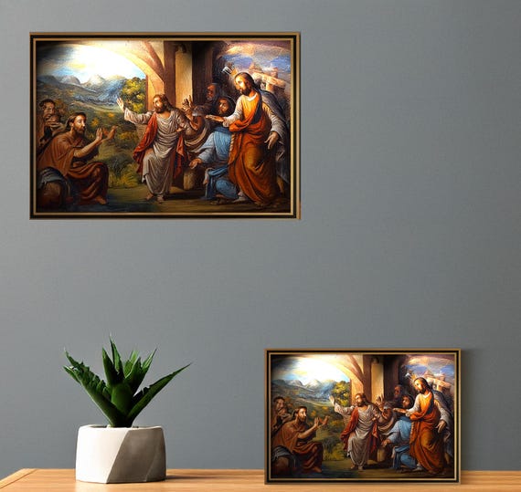 Rejection Digital Wall Art, Biblical Scene Painting, Inspirational Decor, Religious Art Print, Modern  Art for Living Room, Christian Decor