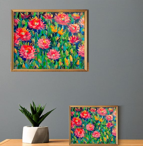 God's beauties        Colorful Floral Art Print, Vibrant Modern Artwork, Printable Art for Home & Art Lovers, Monet style