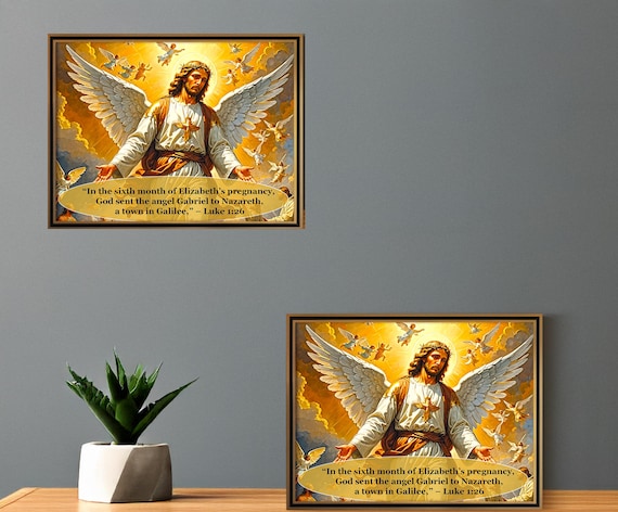 Gabriel - Divine Angel Gabriel Wall Art Digital Download, Celestial Decor, Inspirational Home Decor, Religious Gift