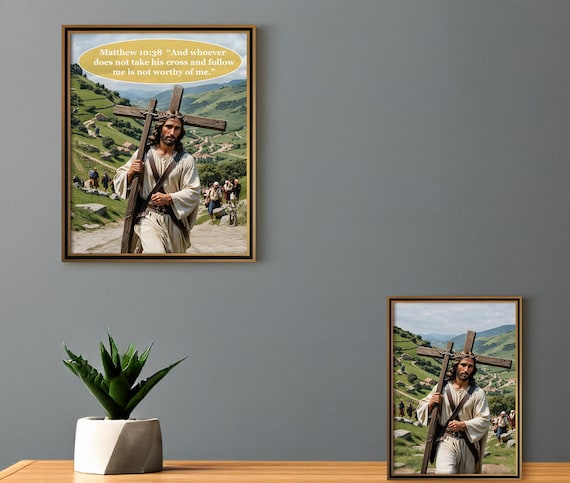 The Cross - Christian Wall Art for Home Decor – Faith-Based Motivational Prints for Living Room & Bedroom