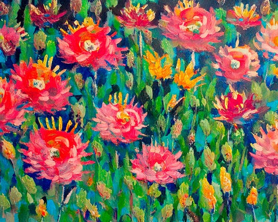 God's beauties        Colorful Floral Art Print, Vibrant Modern Artwork, Printable Art for Home & Art Lovers, Monet style