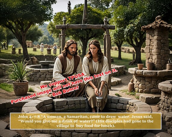 Woman at the Well - We support TPUSA   Christian Inspirational Faith-Based Prints for Living Room & Bedroom Home Decor