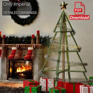 Wooden Christmas Trees - Christmas Trees - Wood Christmas tree blueprint - Easy to build DIY Blueprints PDF Download