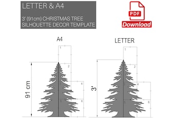 Plantilla de silueta de árbol de Navidad: Decoración de exteriores (patrón PDF)