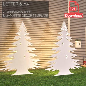 Plantilla de silueta de árbol de Navidad: Decoración de exteriores (Descargar PDF)
