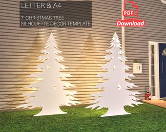 Modello di sagoma di albero di Natale: decorazione per esterni (download PDF)
