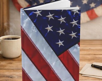 Carnet à couverture rigide Drapeau des Etats-Unis rouge, blanc et bleu, Planification quotidienne