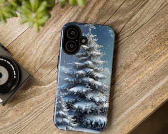 Étui pour portable blanc Noël hiver | Étui de protection robuste pour téléphone