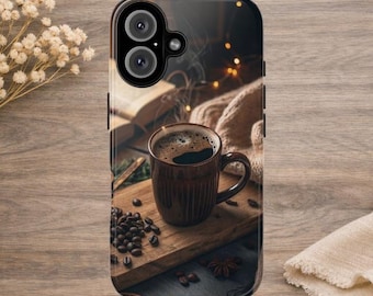 de téléphone portable en forme de café et de grains | Cas difficiles