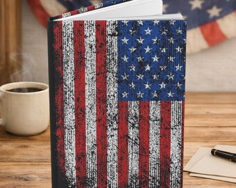 Battered USA Flag Carnet cartonné, Planification et réflexion au quotidien
