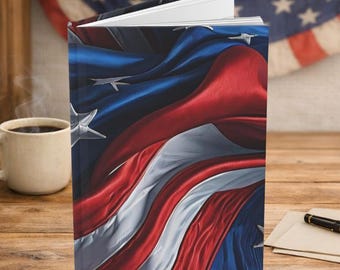 Trippy Drapeau des États-Unis Carnet cartonné | Planification et réflexion quotidiennes