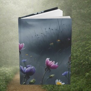 Journal quotidien Fleurs au clair de lune – Agenda à couverture rigide pour la réflexion, la gratitude et l'épanouissement personnel