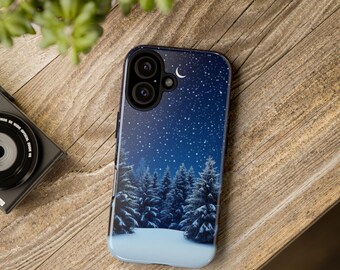 Étui pour téléphone de Noël, forêt d'hiver