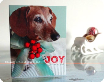 Joy to the World  Dachshund Christmas Card Set of 5