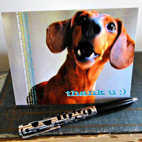 Laughing Dachshund Thank You Card
